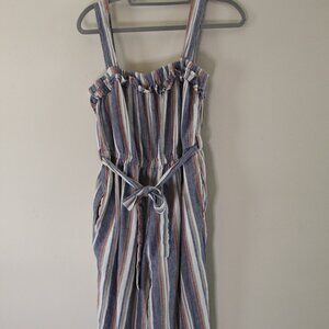 Vertical Striped Jumpsuit W/ Pockets